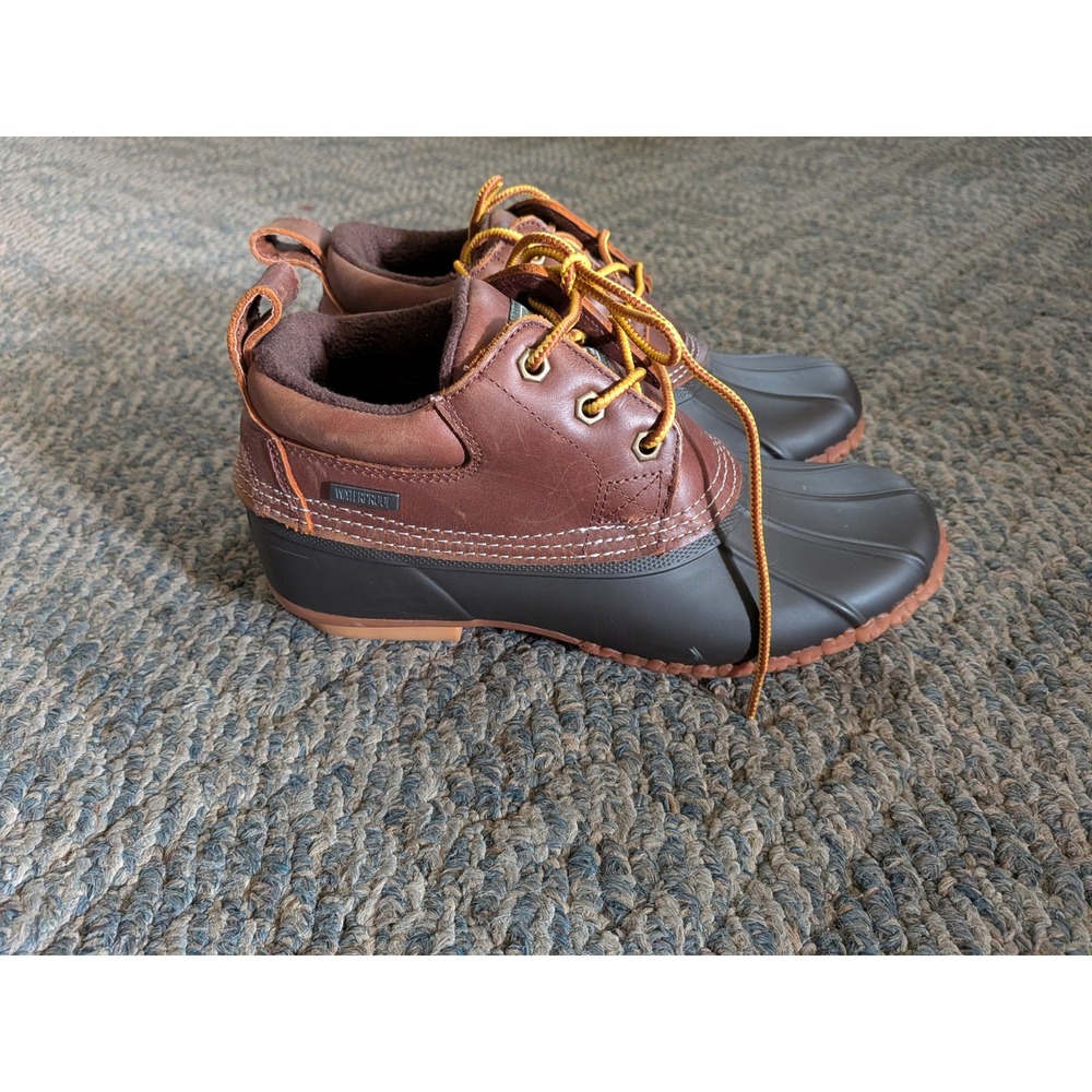 GH Bass and Co Mens Brown Leather Waterproof Duck Boots Ankle Rain Snow Boots